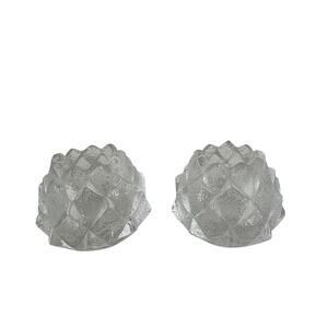 Set of 2 Orrefors Sweden Nimbus Artichoke Votive Heavy Crystal Glass